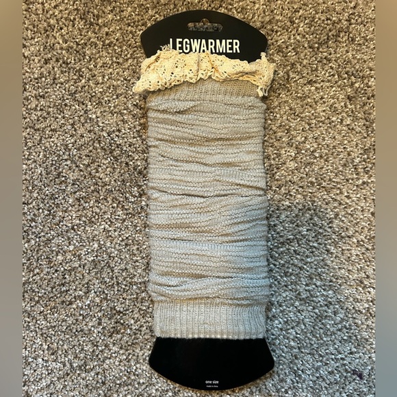 NWT Gray with lace, detailed leg warmers - Picture 1 of 2